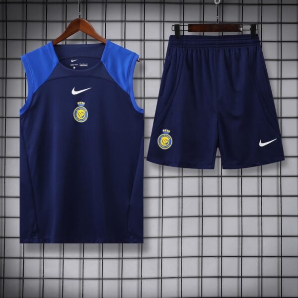 Al Nassr Blue Sleeveless Training Set 2024 - Image 2