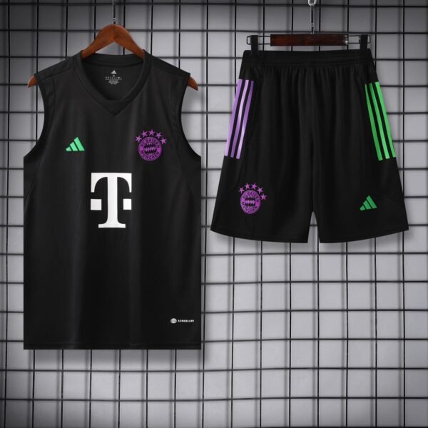 Bayern Munich Black Sleeveless Jersey With Shorts 2024 - Image 2