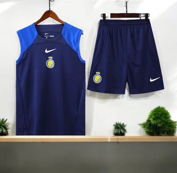 Al Nassr Blue Sleeveless Training Set 2024