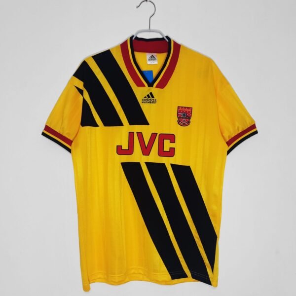 Arsenal 1993-94 Away Yellow JVC Retro Jersey - Image 2