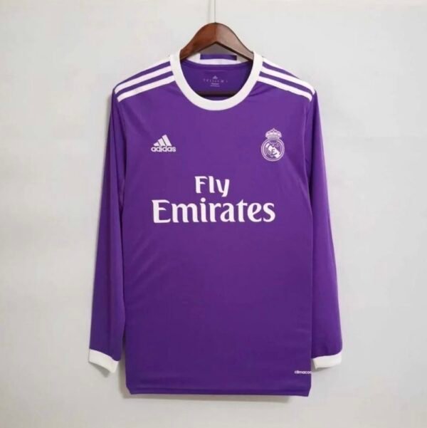 Real Madrid Away Shirt 2016/2017 Retro Long Sleeve Adidas Purple