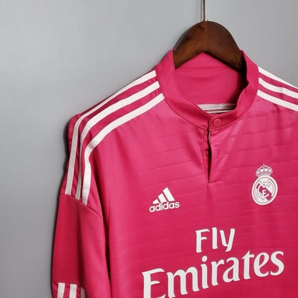 Real Madrid 14/15 Pink Long Sleeve Third Jersey Retro - Image 3